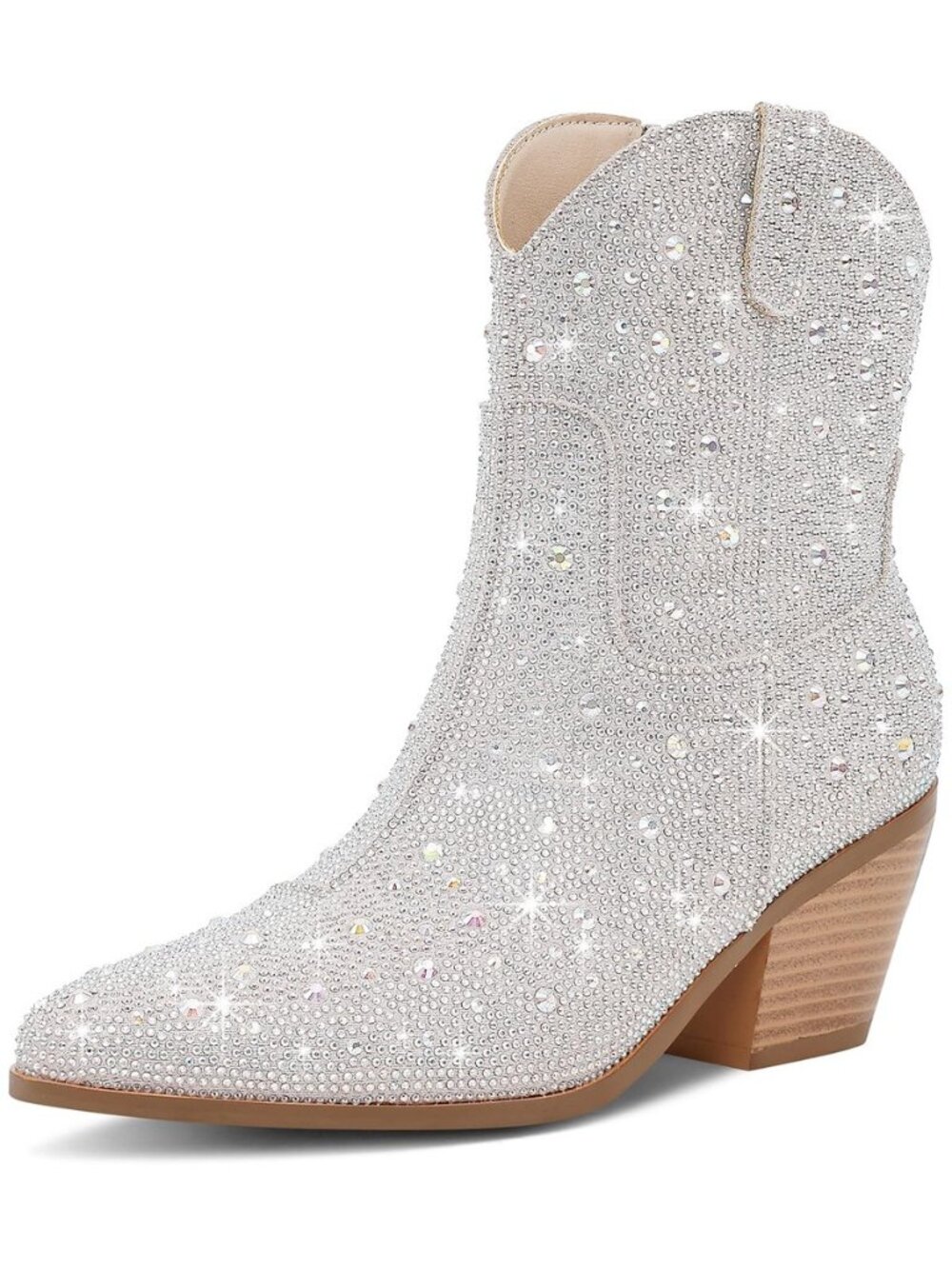 Rhinestone Cowboy Boots for Women Sparkly Ankle Cowgirl Boots